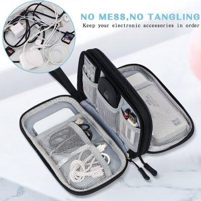 Travel Portable Waterproof Double Layers All-in-One Storage Bag For Cord, Charger, Phone, Earphone photo-5