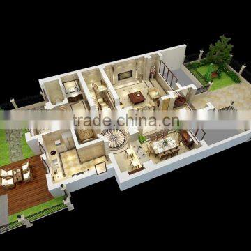 3D floor plans Interior birdview