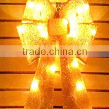 Glitter Golden Metallic pvc christmas butterfly bow for tree decoration