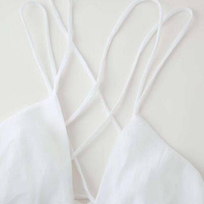 New Vacation Style Sexy Pure Desire Strap Backless MIDI Camisole Dress for Women photo-3