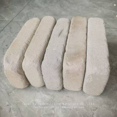 Round Corners of Tumbled White Recycled Full Brick 240x115x50mm |TAITONE BRICK photo-2