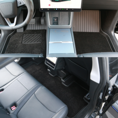 Heavy-Duty Double-Lock Floor Mats for 2025 Model Y - TPE Injection Molded Base with Integrated Carpet Layer, DZ25022102