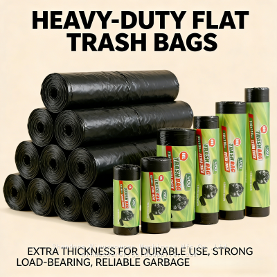 Flat Mouth Garbage Bags  Simple Design Disposable Trash Bags for Universal Use