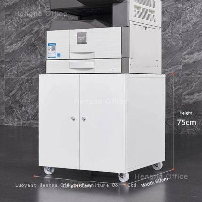 White Printer Base with Lock | Rolling Cabinet for  Printers | Home Office Storage for Home Offices