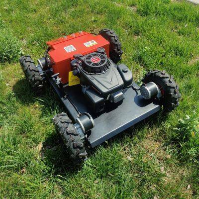 Gasoline Engine Sharp Mowing Blades Walking Speed 0~6Km/h Remote Control Lawn Wheel Mower for Sale