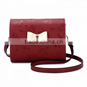 Lady red handbag bowknot shoulder bag women bags latest new design 4 color