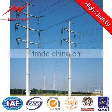 steel double arm pole electric power pole