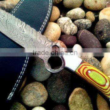 custom handmade damascus hunting knife