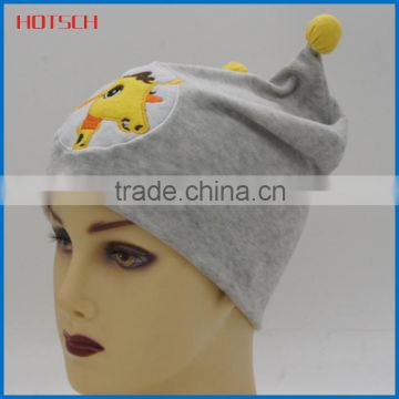 animal pattern cheap pom knitted hat