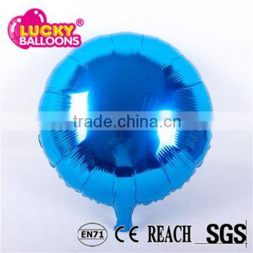 China balloon factory EN71 quality 18'' round blue plain mylar balloon