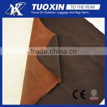 brown color polyester weft suede fabric for clothing and sofa