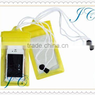 PVC mobile phone pouch with strawing/waterproof cell phone bag/promotional phone waterproof bag