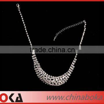 BOKA high quality luxury crystal diamante neck trim, elegant rhinestone necklace for party