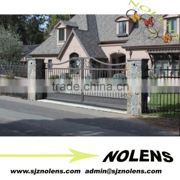 High Cost Performance Residential Main Garden Iron Gate Designs/Cheapest Price Steel Main Gate Design Catalogue For Home M