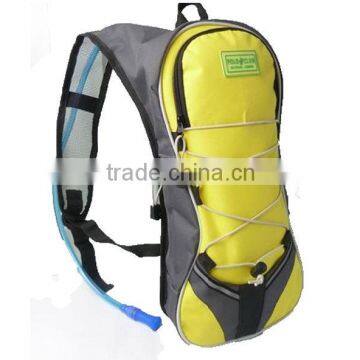 Yellow polyester hiking water backpack