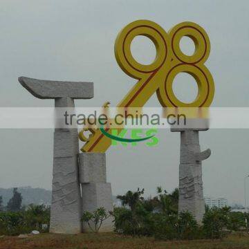 Stainless steel large city numbers sculpture