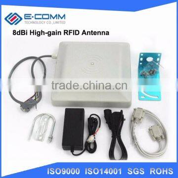 HOT SALE! UHF RFID reader 8dbi Antenna RS232/RS485/Wiegand Read 3-8M Integrative UHF RFID Reader+2 rfid Tags