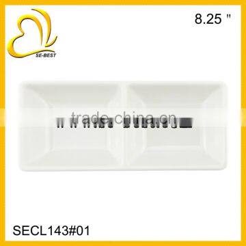 8.25" TWO SECTION TRAY; MELAMINE SECTION PLATE