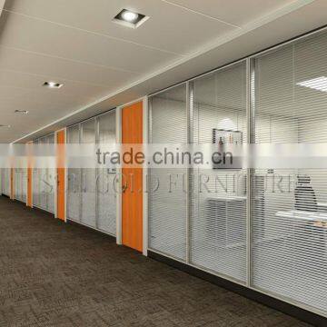 Hot Selling Double Glass Partition Wall Modern Interior Office Screen Dividers (SZ-WS580)