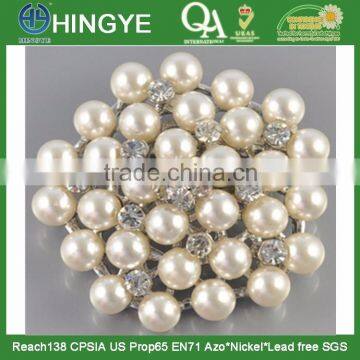 2015 wholesale rhinestone pearl brooches for wedding bouquet decoration