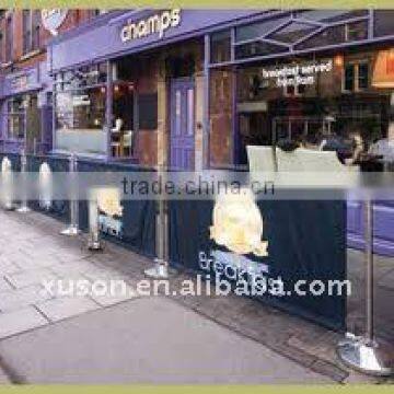 Outdoor cafe barrier for advertising