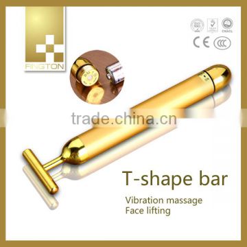 24K Gold T Shape bar For Skin Rejuvenation Home Use Mini Massager