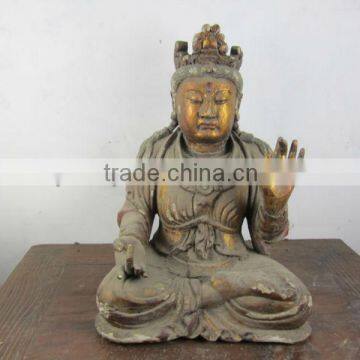 wooden buddha antique laughing buddha statue