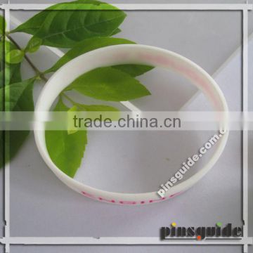 white color silicone wristbands wholesale from china cheap bracelet with your own logo