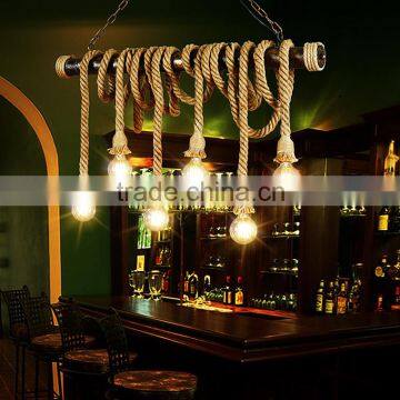 Rope Chandelier Vintage Pendant Lighting Edison Bulb photo-2
