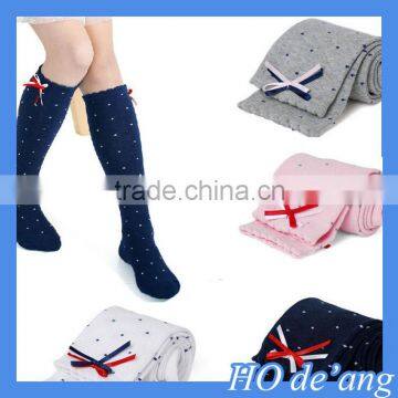 HOGIFT 2015 new style dot butterfly stockings,bowknot cotton Children's Knee-high socks,The princess dancing socks