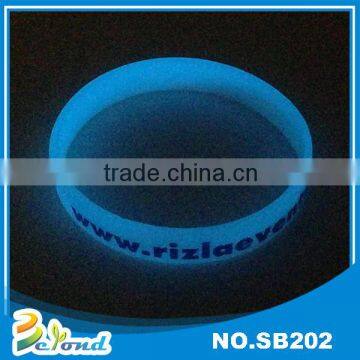 Promotional ecofriendly gifts glowing custom silicone bracelet