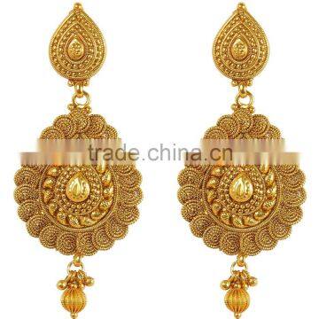 Indian Gold Plated Polish Long Necklace With Earring Set For Women photo-6