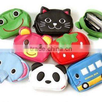 Fashion soft PU custom animal shape coin purse