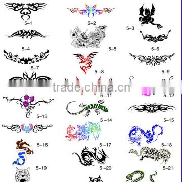 Airbrush Tattoo Stencil Template 30 Designs, Large Size