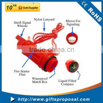 Flint Rock Fire Starter Compass Scraper Bottle Opener Dividing Ruler Map Rangefinder