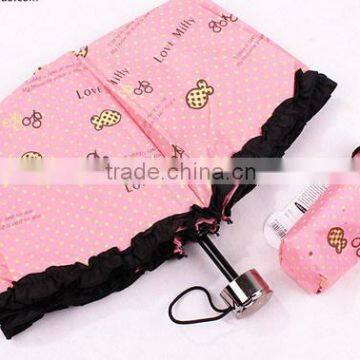 Hot sale popular three fold lipstick bottle umbrella