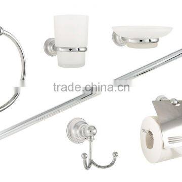 chrome wallmounted metal 6pcs bathroom fittings bath accessory