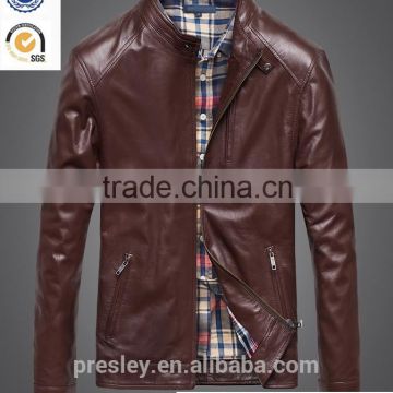 2016 new style men's outdoor leather jacket with cheap price