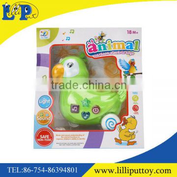 B/O cartoon parrot toy with music and light