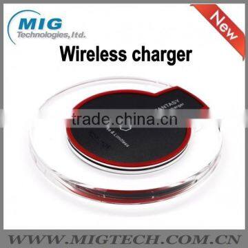 2016 hot sale chinese product  wireless charger qi wireless charger neweset transparent wholesale cell phone charger s6