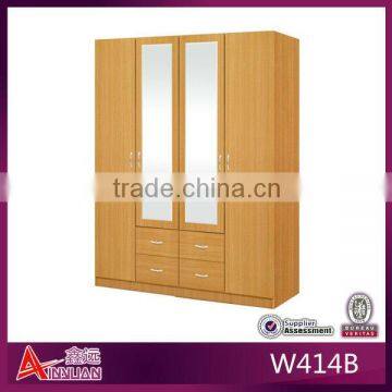 W414B Italian 4 door wardrobe with mirror and drawers