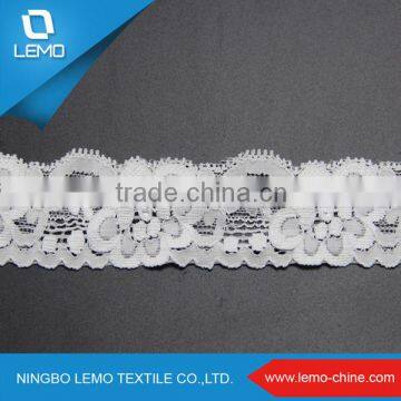 lemo eyelet nylon spandex polyester tricot fabric lace for garment decoration