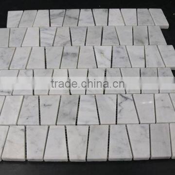 Trapezium Mosaic Carrara Marble Mosaic, Stone Marble Mosaic photo-3