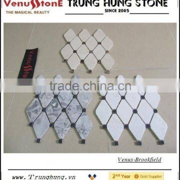 Grey Diamond Marble Mosaic Tile Polished With Black Dots photo-4