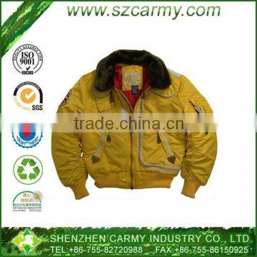 Stylish U.S. Military Injector Flight Leisure Bright Yellow Cotton Jacket