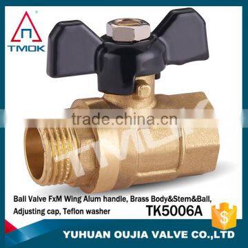 cw617n DN 25 BSP female male thread brass stem iron nut new bonnet PTFE sated 600wog brass ball valve lockable full port forged