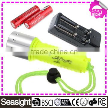 Diving powerful led flashlight, Yellow Waterproof T6 scuba led diving flashlight