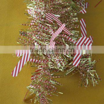 PET Wire Candy Crutch Metallic Plastic Christmas Garland photo-2