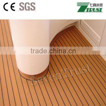 Synthetic teak pvc soft flooring for yacht,boat,pontoon Size:190X5MM