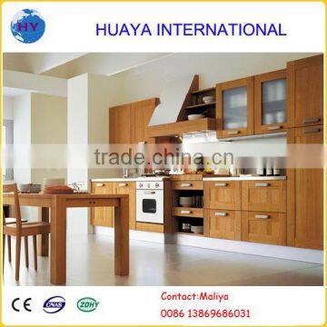 L-shaped design kitchen cabinet color green